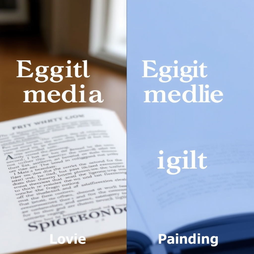 Comparación lado a lado de tipografía optimizada para medios digitales versus medios impresos, mostrando diferencias en legibilidad y rendering