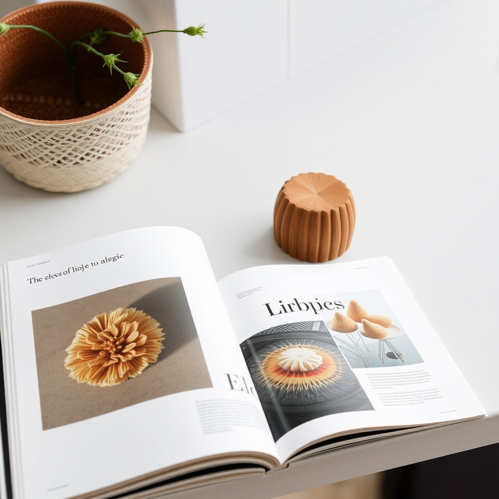 Portafolio de Ana con proyectos de diseño editorial incluyendo revistas, libros y publicaciones digitales con tipografía creativa